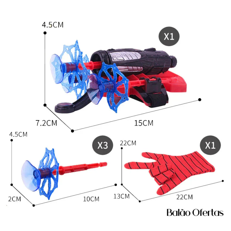 Luva Homem Aranha Lança Teias Infantil - Coleção Brinquedo
