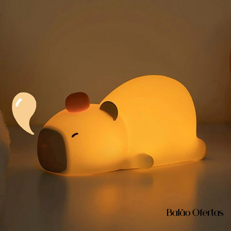 Luz Noturna Led Sensor De Toque Usb Recarregável - Capivara Dormindo Iluminação015