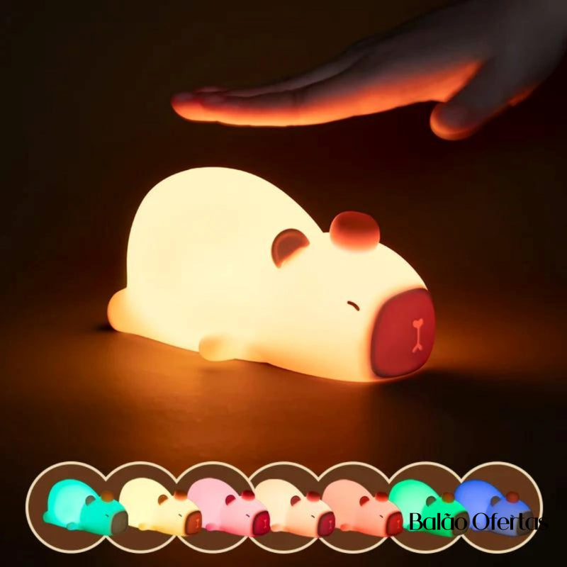 Luz Noturna Led Sensor De Toque Usb Recarregável - Capivara Dormindo Iluminação015