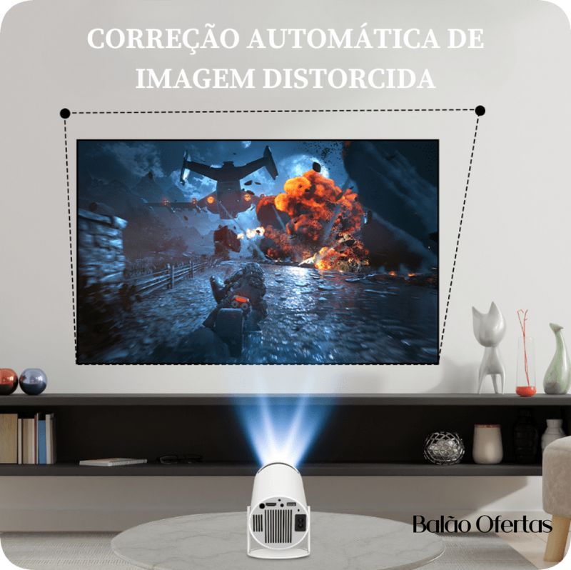 Mini Projetor de Cinema Portátil LED 4k Conexão Wi-Fi