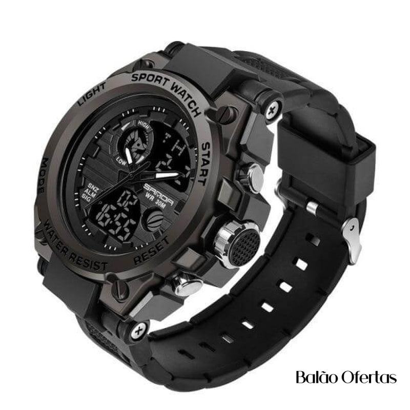 Relógio Masculino Sport Watch Sanda Preto