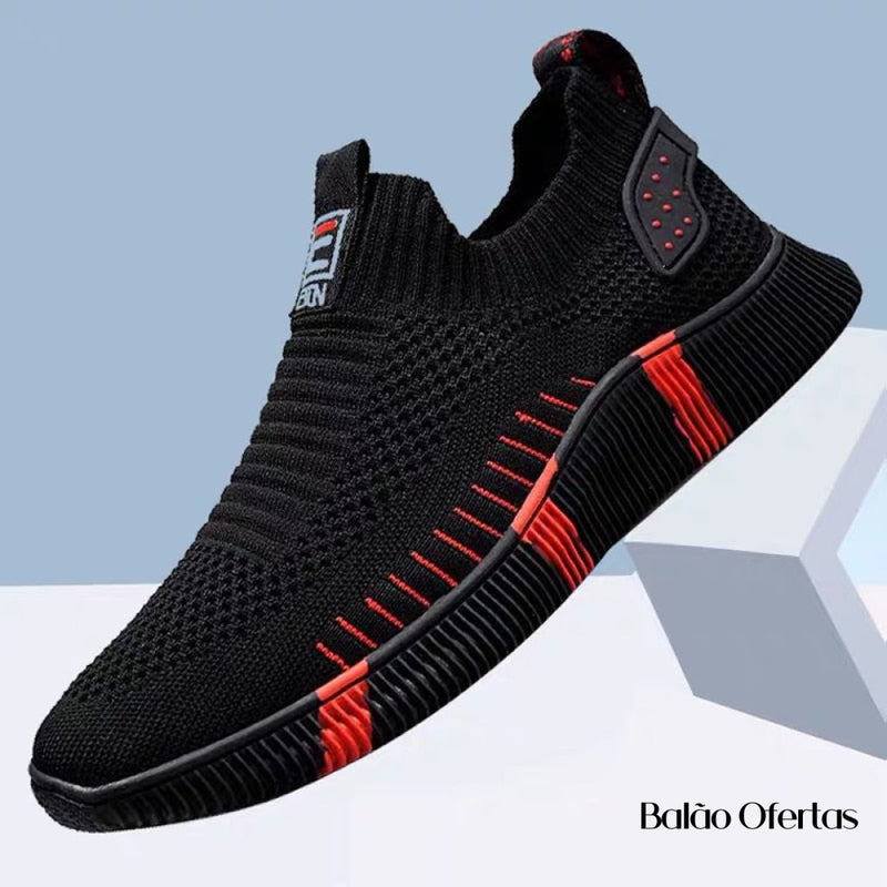 Tênis Feminino Esportivo Para Caminhadas Vortex Preto Vermelho / 39