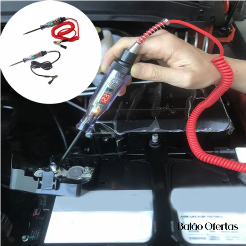 Testador de Circuito com Sonda de Aço e Luz Indicadora